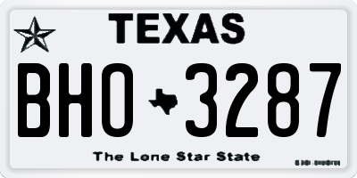 TX license plate BHO3287
