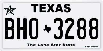 TX license plate BHO3288