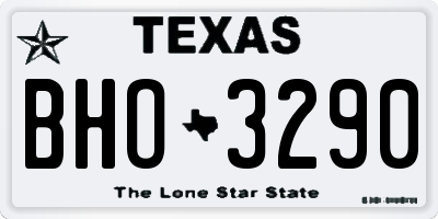 TX license plate BHO3290