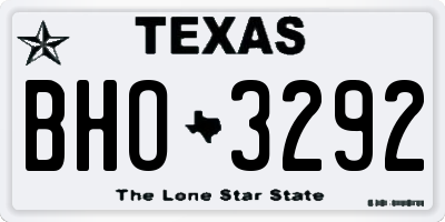 TX license plate BHO3292