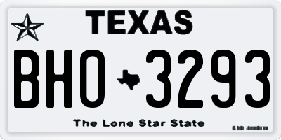 TX license plate BHO3293