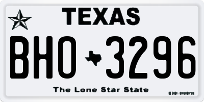 TX license plate BHO3296