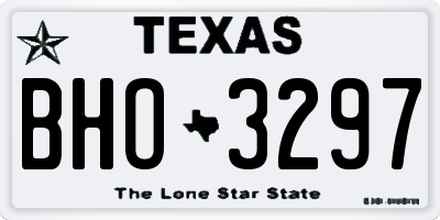 TX license plate BHO3297