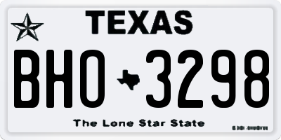 TX license plate BHO3298