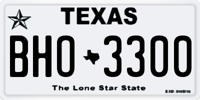 TX license plate BHO3300