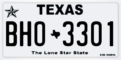 TX license plate BHO3301