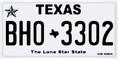 TX license plate BHO3302