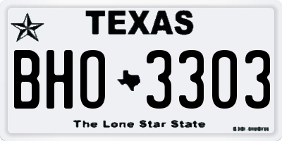 TX license plate BHO3303