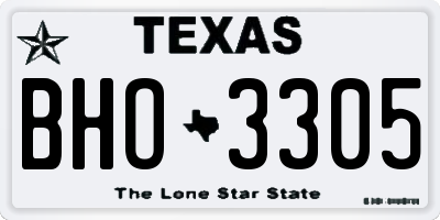 TX license plate BHO3305