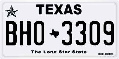 TX license plate BHO3309