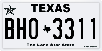 TX license plate BHO3311