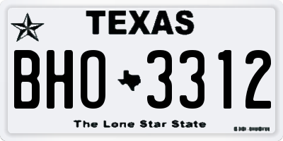 TX license plate BHO3312