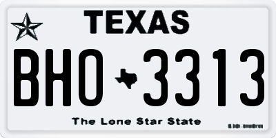 TX license plate BHO3313
