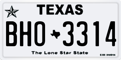 TX license plate BHO3314