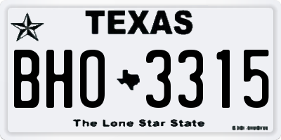 TX license plate BHO3315