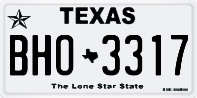 TX license plate BHO3317