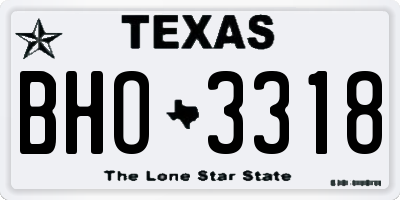 TX license plate BHO3318