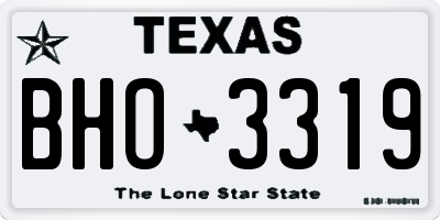 TX license plate BHO3319