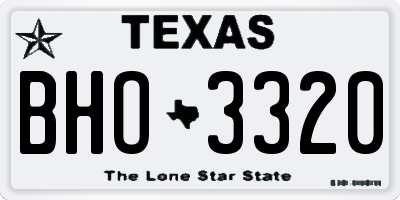 TX license plate BHO3320
