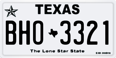 TX license plate BHO3321