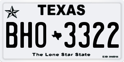 TX license plate BHO3322
