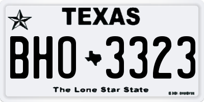 TX license plate BHO3323