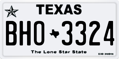 TX license plate BHO3324