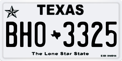 TX license plate BHO3325