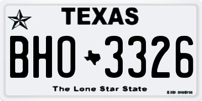 TX license plate BHO3326