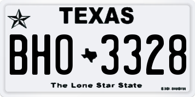 TX license plate BHO3328
