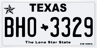 TX license plate BHO3329