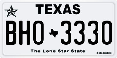 TX license plate BHO3330