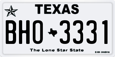 TX license plate BHO3331