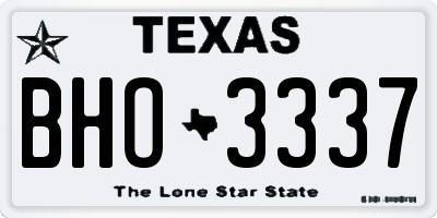 TX license plate BHO3337