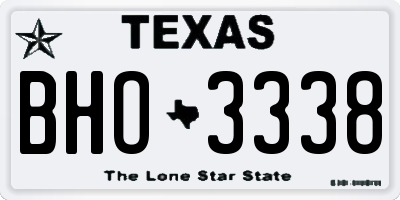 TX license plate BHO3338
