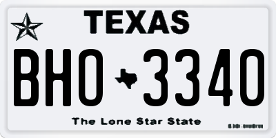 TX license plate BHO3340