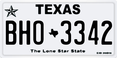 TX license plate BHO3342
