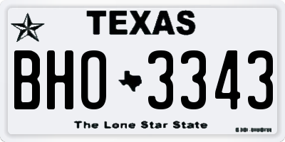 TX license plate BHO3343
