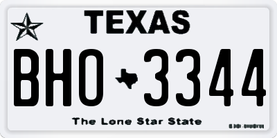 TX license plate BHO3344