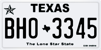 TX license plate BHO3345