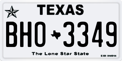 TX license plate BHO3349