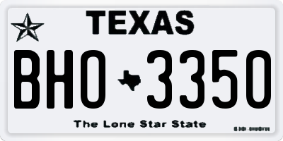 TX license plate BHO3350