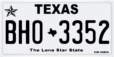 TX license plate BHO3352