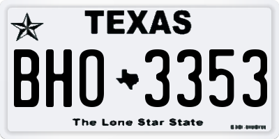 TX license plate BHO3353