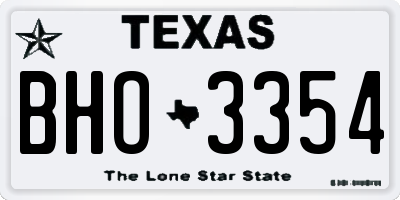 TX license plate BHO3354