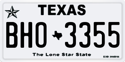 TX license plate BHO3355