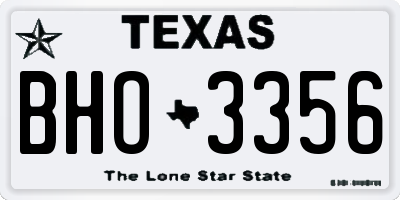 TX license plate BHO3356
