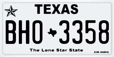 TX license plate BHO3358