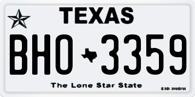 TX license plate BHO3359