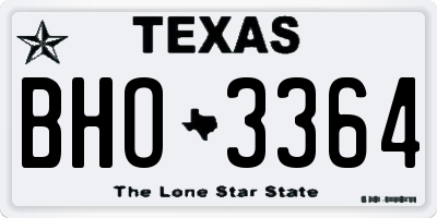 TX license plate BHO3364